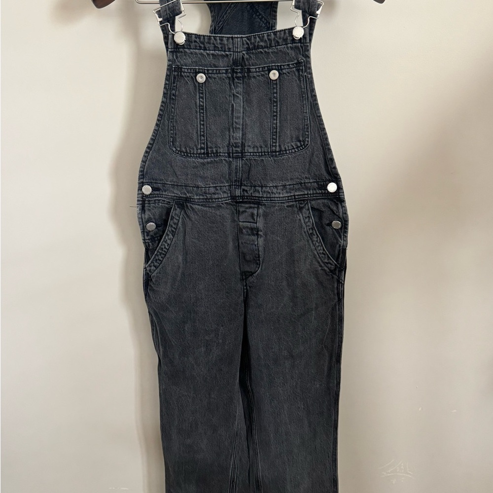We The Free Black Denim Overalls